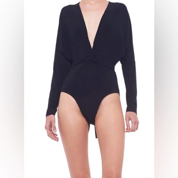 Norma Kamali Tops - Norma Komali for Revolve Dolman Wrap Bodysuit in Black
Size Medium